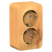 Розетка 2-м ОП Blanca 16А IP20 250В с заземл. защ. шторки с изолир. пластиной ясень SE BLNRA011215 BLNRA011215