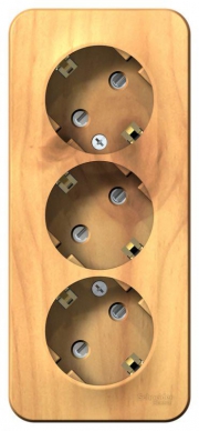 Розетка 3-м ОП Blanca 16А IP20 250В с заземл. защ. шторки с изолир. пластиной ясень SE BLNRA011315 BLNRA011315