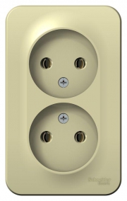 Розетка 2-м ОП Blanca 16А IP20 250В без заземл. без защ. шторок с изолир. пластиной беж. SE BLNRA000217 BLNRA000217