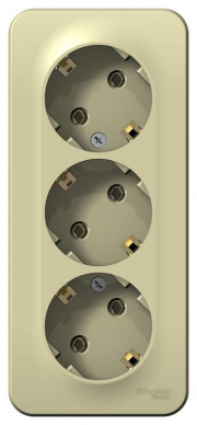 Розетка 3-м ОП Blanca 16А IP20 250В с заземл. без защ. шторок с изолир. пластиной беж. SE BLNRA010317 BLNRA010317