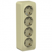 Розетка 4-м ОП Blanca 16А IP20 250В с заземл. защ. шторки с изолир. пластиной беж. SE BLNRA011417 BLNRA011417