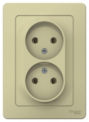 Розетка 2-м СП Blanca 16А IP20 250В без заземл. без защ. шторок беж. SE BLNRS000027 BLNRS000027