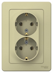 Розетка 2-м СП Blanca 16А IP20 250В с заземл. без защ. шторок беж. SE BLNRS001027 BLNRS001027
