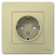 Розетка 1-м СП Blanca 16А IP20 250В с заземл. защ. шторки беж. SE BLNRS001117 BLNRS001117