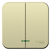 Выключатель 2-кл. ОП Blanca 10А IP20 (сх. 5) 250В с подсветкой с изолир. пластиной беж. SE BLNVA105117 BLNVA105117