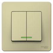 Выключатель 2-кл. СП Blanca 10А IP20 (сх. 5) 250В с подсветкой беж. SE BLNVS010517 BLNVS010517