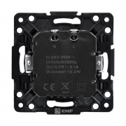 Розетка USB 2-м Стокгольм 2.1А механизм черн. PROxima EKF EZR16-028-10-2USB EZR16-028-10-2USB