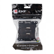 Розетка USB 2-м Стокгольм 2.1А механизм черн. PROxima EKF EZR16-028-10-2USB EZR16-028-10-2USB