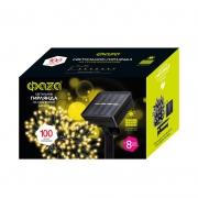 Светильник светодиодный садовый SLR-G01-100Y гирлянда 100 бел. LED на солнечн. батарее ФАZА 5027312 5027312