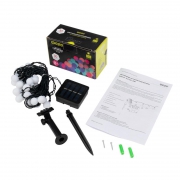 Светильник светодиодный SLR-G07-30M садовый; гирлянда матов. шарики мультицвет солнечная батарея ФАZА 5040847 5040847