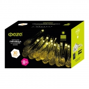 Светильник светодиодный SLR-G08-30W садовый; гирлянда капли теплый бел. солнечная батарея ФАZА 5040960 5040960