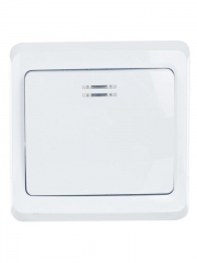 Выключатель 1-кл. СП Вега 10А IP20 ВС10-1-1-ВБ с индикацией бел. IEK EVV11-K01-10-DM EVV11-K01-10-DM