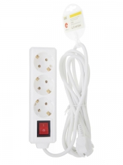 Удлинитель 3х1.5м с заземл. 16А IP20 У03К 2P+PE 250В ПВС 3х1 с выкл. IEK WYP10-16-03-01-ZK-17 WYP10-16-03-01-ZK-17