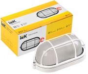 Светильник НПП 1402 60Вт E27 IP54 бел. овал с решеткой IEK LNPP0-1402-1-060-K01 LNPP0-1402-1-060-K01