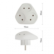 Разветвитель 3-м без заземл. 10А IP20 SPx-3-W бел. Эра Б0053481 Б0053481