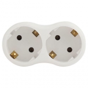 Разветвитель 2-м с заземл. 16А IP20 SPx-2e-W бел. Эра Б0053478 Б0053478