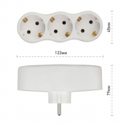 Разветвитель 3-м с заземл. 16А IP20 SPx-3e-W бел. Эра Б0053479 Б0053479