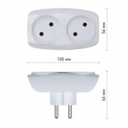 Разветвитель 2-м без заземл. 16А IP20 SP-2-W бел. Эра C0045520 C0045520