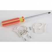 Вилка V1 6А без заземл. с кольцом непрямой ввод (10/200/9600) бел. ЭРА Б0019182 Б0019182