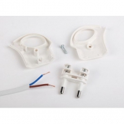 Вилка V1 6А без заземл. с кольцом непрямой ввод (10/200/9600) бел. ЭРА Б0019182 Б0019182