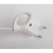 Вилка V1 6А без заземл. с кольцом непрямой ввод (10/200/9600) бел. ЭРА Б0019182 Б0019182