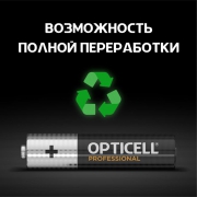 Элемент питания алкалиновый AAA/LR03 (блист. 4шт) Professional Opticell 5052002 5052002