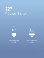 Лампа светодиодная HВтLED 40Вт 220В E27 4500К Космос LksmHWLED40WE2745 LksmHWLED40WE2745