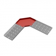 Угол для лотка горизонтальный 90град. 300х50 сталь 1мм 