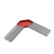 Угол для лотка горизонтальный 90град. 300х80 сталь 1мм 