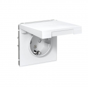 Розетка ArtGallery 16А IP20 с заземл. защ. шторки с крышкой механизм бел. SE GAL000146 GAL000146