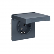 Розетка ArtGallery 16А IP20 с заземл. защ. шторки с крышкой механизм грифель SE GAL000746 GAL000746