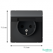 Розетка ArtGallery 16А IP20 с заземл. защ. шторки с крышкой механизм карбон SE GAL001046 GAL001046