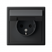 Розетка ArtGallery 16А IP20 с заземл. защ. шторки с крышкой механизм карбон SE GAL001046 GAL001046