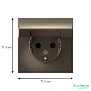 Розетка ArtGallery 16А IP20 с заземл. защ. шторки с крышкой механизм мокко SE GAL000646 GAL000646
