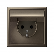 Розетка ArtGallery 16А IP20 с заземл. защ. шторки с крышкой механизм мокко SE GAL000646 GAL000646