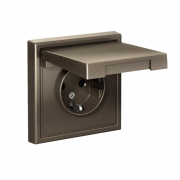 Розетка ArtGallery 16А IP20 с заземл. защ. шторки с крышкой механизм мокко SE GAL000646 GAL000646