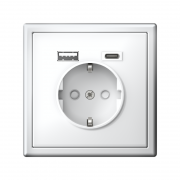 Розетка ArtGallery 16А с 2-мя заряд. устройствами USB A+C 5В/2.4А/3А 2х5В/1.5А механизм бел. SE GAL000132 GAL000132