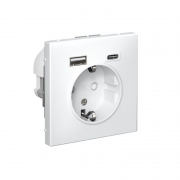 Розетка ArtGallery 16А с 2-мя заряд. устройствами USB A+C 5В/2.4А/3А 2х5В/1.5А механизм бел. SE GAL000132 GAL000132