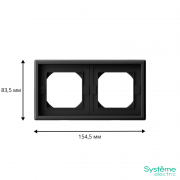 Рамка 2-м ArtGallery IP44 карбон SE GAL441002 GAL441002