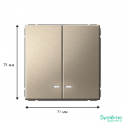 Выключатель 2-кл. ArtGallery (сх. 5а) 10AX с подсветкой механизм шампань SE GAL000553 GAL000553