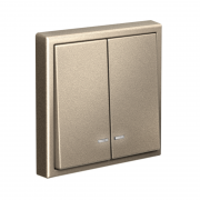 Выключатель 2-кл. ArtGallery (сх. 5а) 10AX с подсветкой механизм шампань SE GAL000553 GAL000553