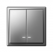 Выключатель 2-кл. ArtGallery (сх. 5а) 10AX с подсветкой механизм сталь SE GAL000953 GAL000953