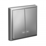 Выключатель 2-кл. ArtGallery (сх. 5а) 10AX с подсветкой механизм сталь SE GAL000953 GAL000953