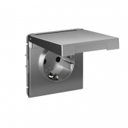 Розетка ArtGallery 16А IP20 с заземл. защ. шторки с крышкой механизм сталь SE GAL000946 GAL000946