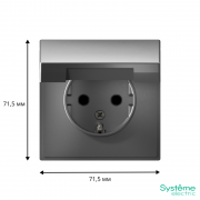 Розетка ArtGallery 16А IP20 с заземл. защ. шторки с крышкой механизм сталь SE GAL000946 GAL000946