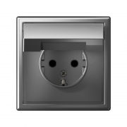 Розетка ArtGallery 16А IP20 с заземл. защ. шторки с крышкой механизм сталь SE GAL000946 GAL000946