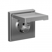 Розетка ArtGallery 16А IP20 с заземл. защ. шторки с крышкой механизм сталь SE GAL000946 GAL000946