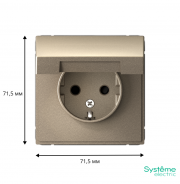 Розетка ArtGallery 16А IP20 с заземл. защ. шторки с крышкой механизм шампань SE GAL000546 GAL000546