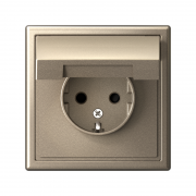 Розетка ArtGallery 16А IP20 с заземл. защ. шторки с крышкой механизм шампань SE GAL000546 GAL000546