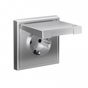 Розетка ArtGallery 16А IP44 с заземл. защ. шторки с крышкой механизм алюм. SE GAL440346 GAL440346